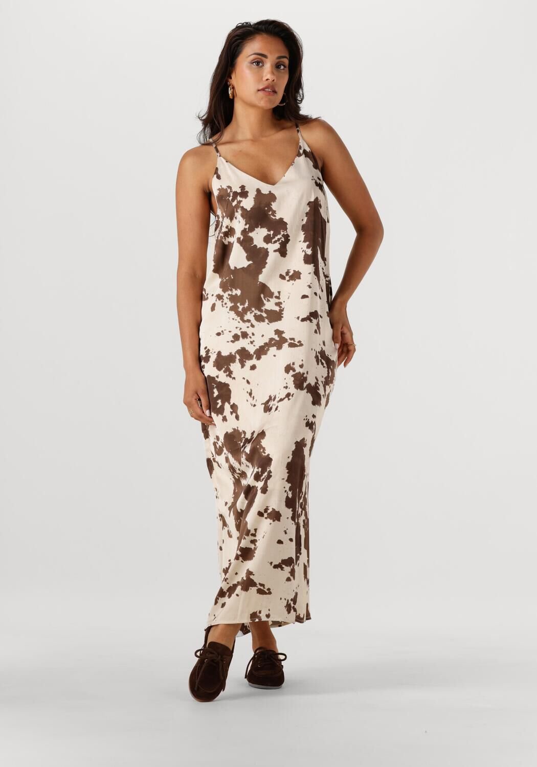 NEO NOIR Dames Jurken Kamran Cow Print Dress Bruin