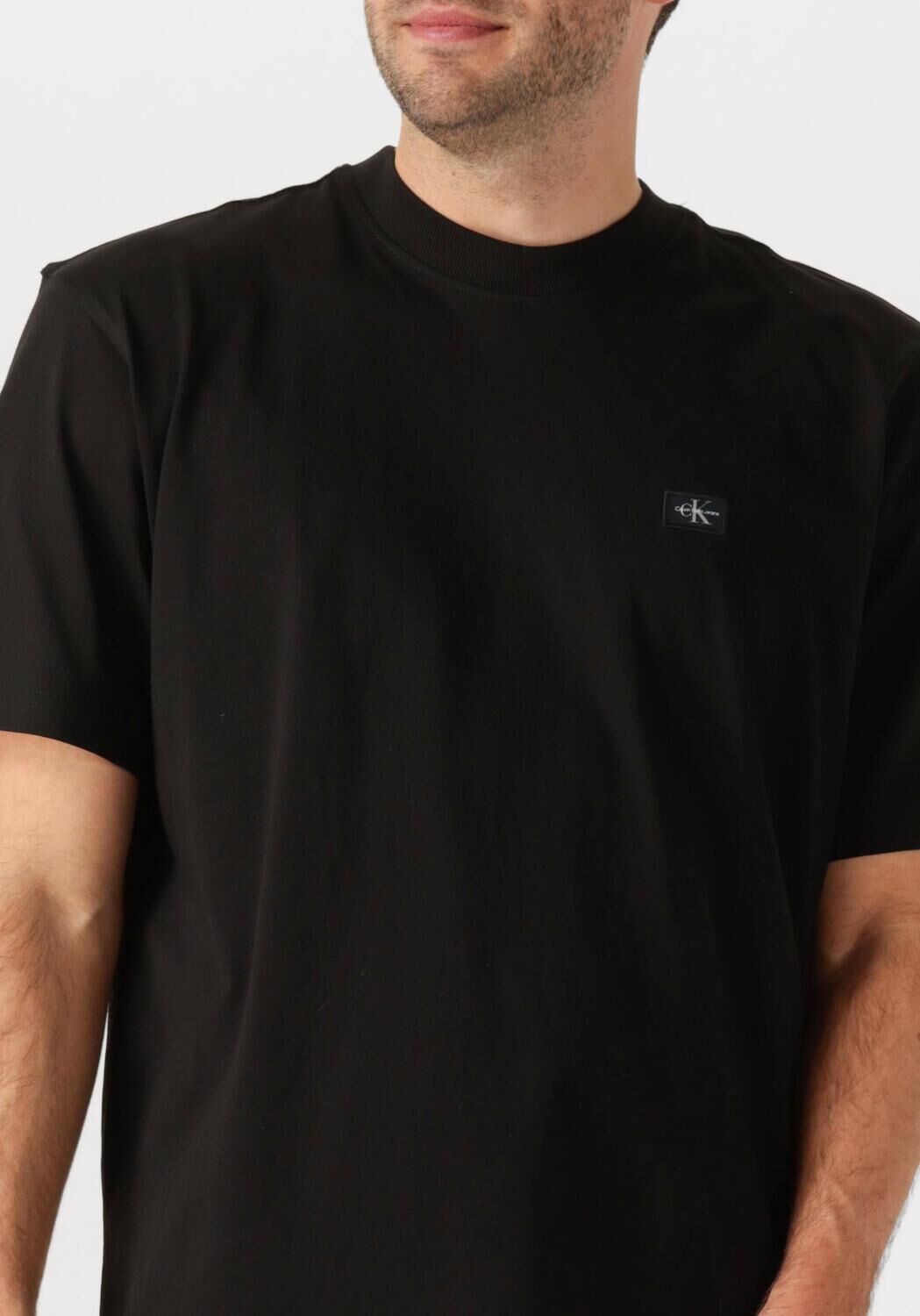 CALVIN KLEIN Heren Polo's & T-shirts Woven Label Relaxed Tee Zwart