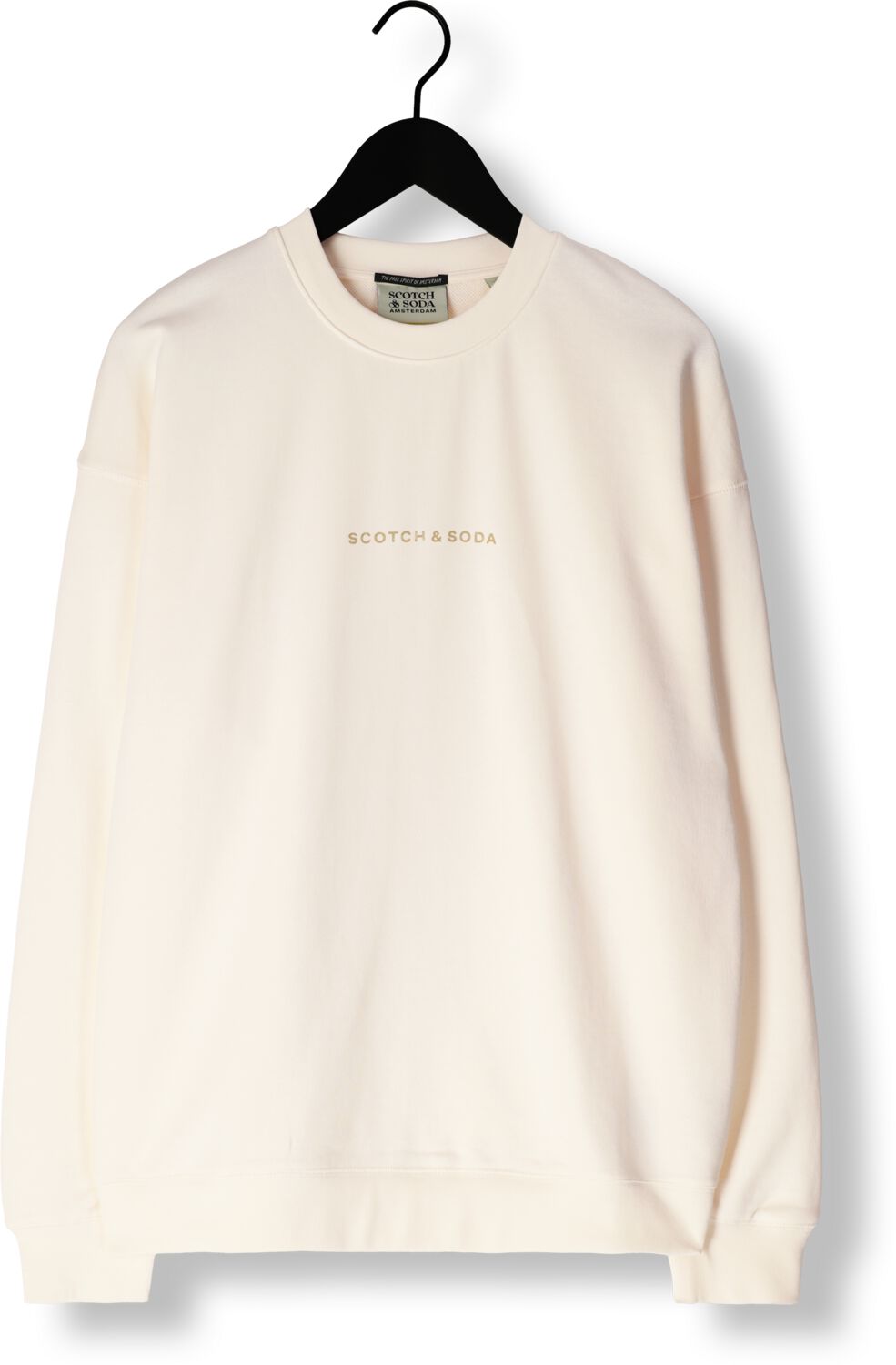 SCOTCH & SODA Heren Truien & Vesten Logo Front Chest Sweatshirt Gebroken Wit