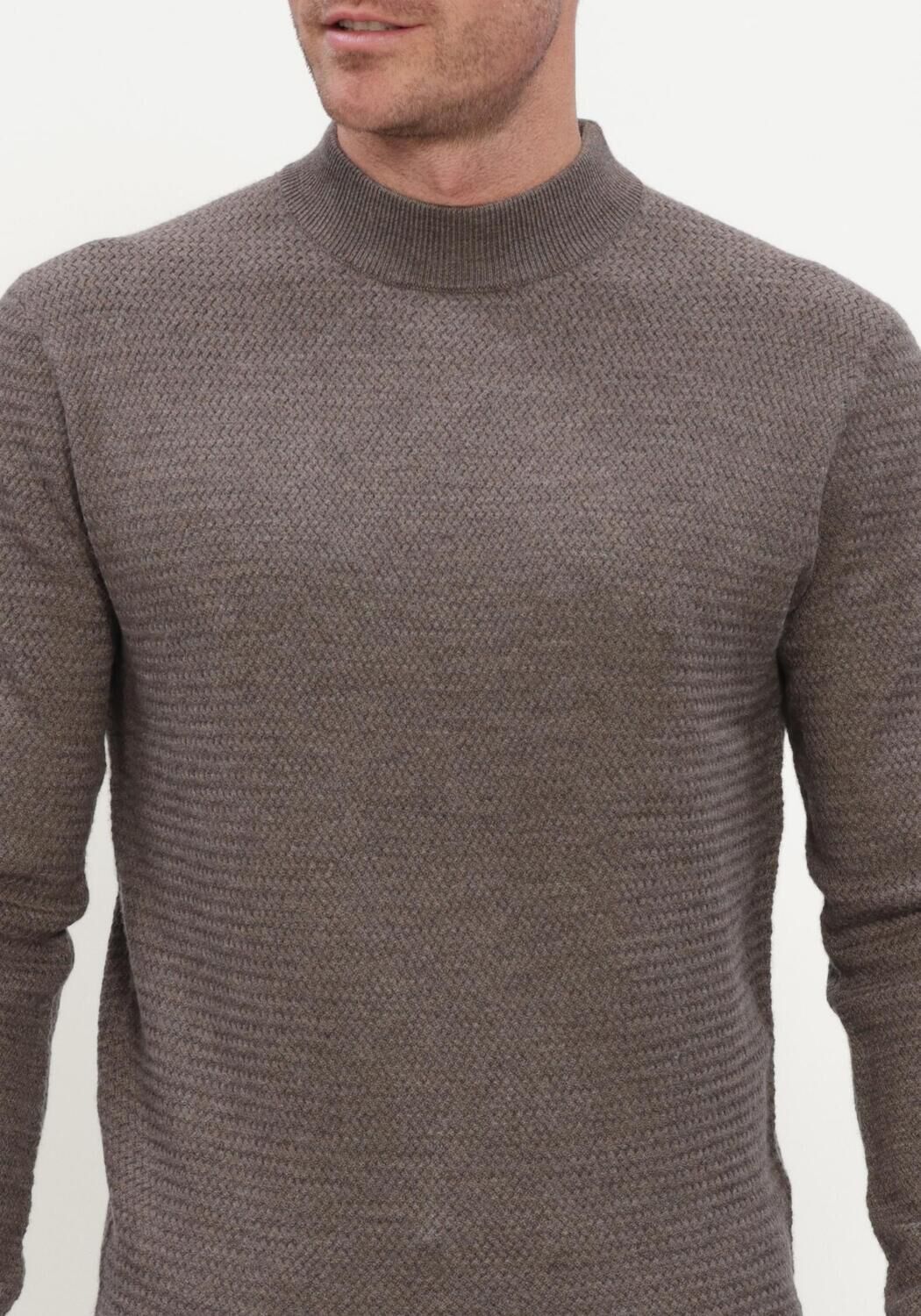 Taupe GENTILUOMO Trui TURTLE LS - large