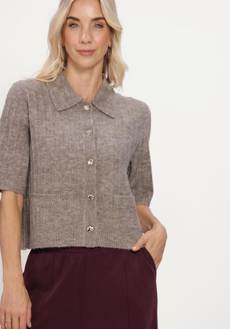 Taupe SUMMUM Trui SHORT CARDIGAN SOFT - large