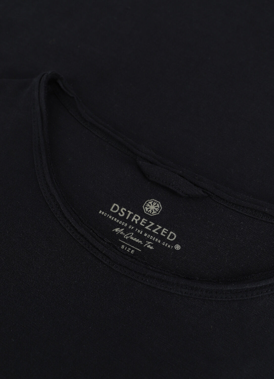 Zwarte DSTREZZED T-shirt MC. QUEEN BASIC TEE ORGANIC SLUB JERSEY - large