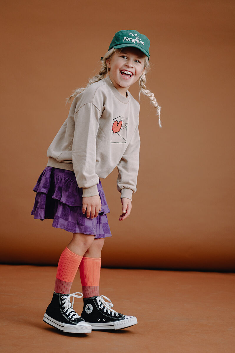 Paarse Sproet & Sprout Minirok SKIRT TERRY BLOCKS - large