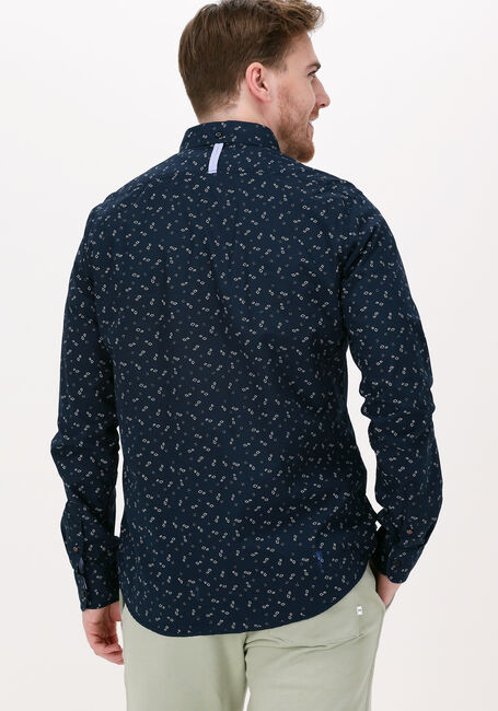 Donkerblauwe SCOTCH & SODA Casual overhemd SLIM FIT PRINTED POPLIN SHIRT - large