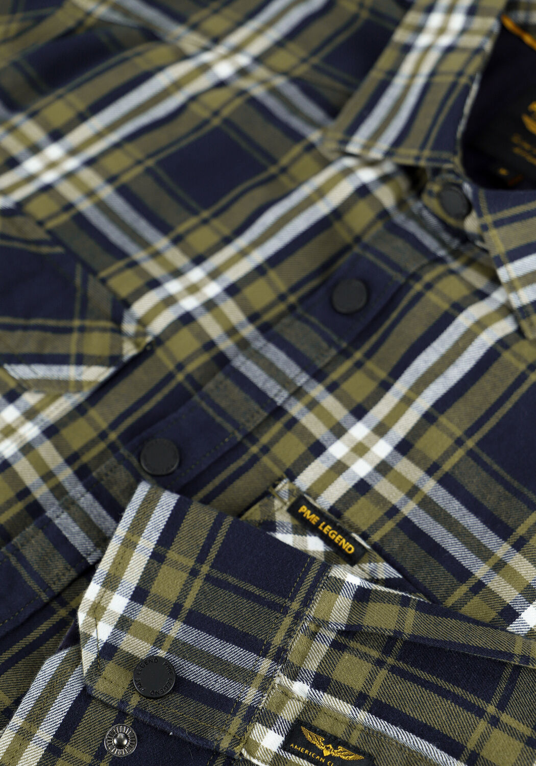 Groene PME LEGEND Casual overhemd LONG SLEEVE SHIRT TWILL - large