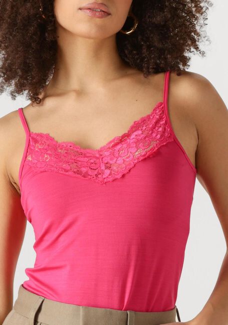Fuchsia JANSEN AMSTERDAM Top ALORA HEMDJE TC 103 SPAGHETTI WITH LACE - large