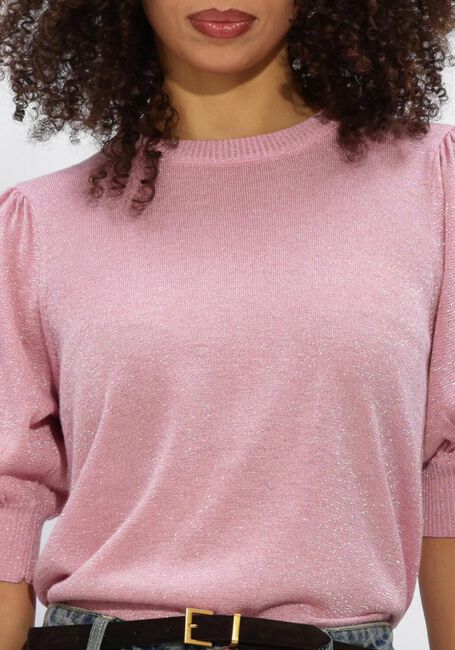 Roze MINUS Trui MSLIVA PUFF SLEEVE METALLIC KNIT PULLOVER - large