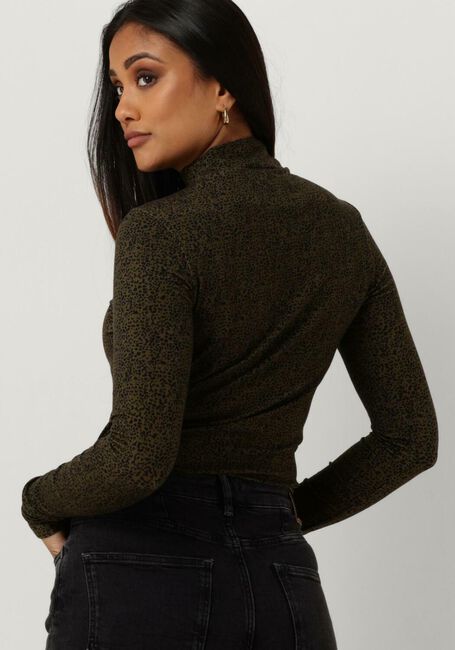 Donkergroene SCOTCH & SODA Tops & T-shirts ALL OVER PRINTED MOCKNECK LONG SLEEVED SHIRT - large