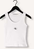 Witte CALVIN KLEIN Top WOVEN LABEL RIB TANK TOP Witte CALVIN KLEIN Top WOVEN LABEL RIB TANK TOP - medium