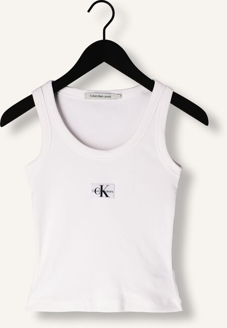 Witte CALVIN KLEIN Top WOVEN LABEL RIB TANK TOP Witte CALVIN KLEIN Top WOVEN LABEL RIB TANK TOP - large