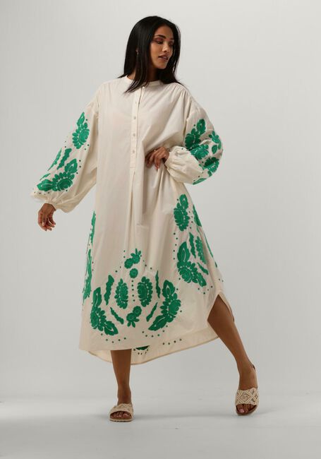 Gebroken wit SISSEL EDELBO Midi jurk RIKKE ORGANIC COTTON SHIRT DRESS - large