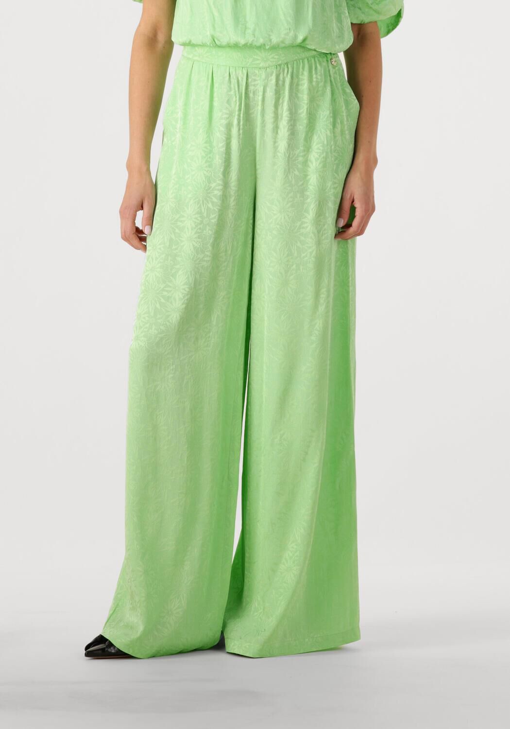 HARPER & YVE wide leg high waist broek groen
