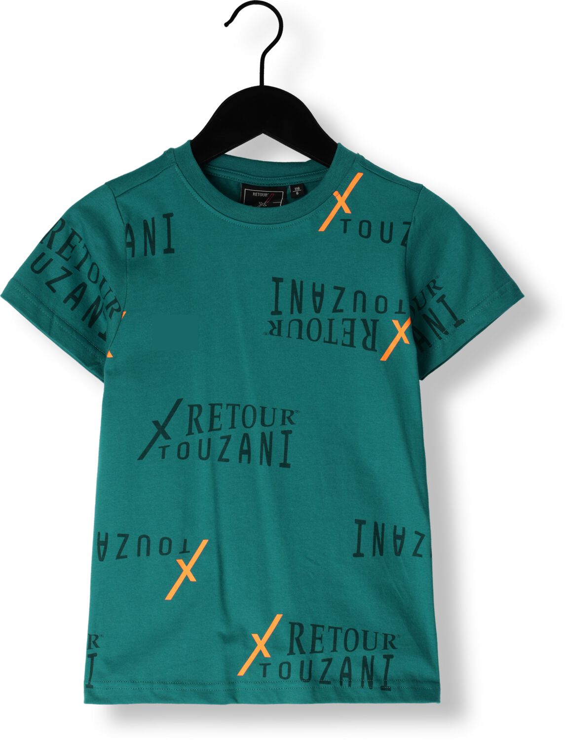 Retour Jeans Retour X Touzani T-shirt Soccer met all over print zeegroen Jongens Biologisch katoen Ronde hals 170 176