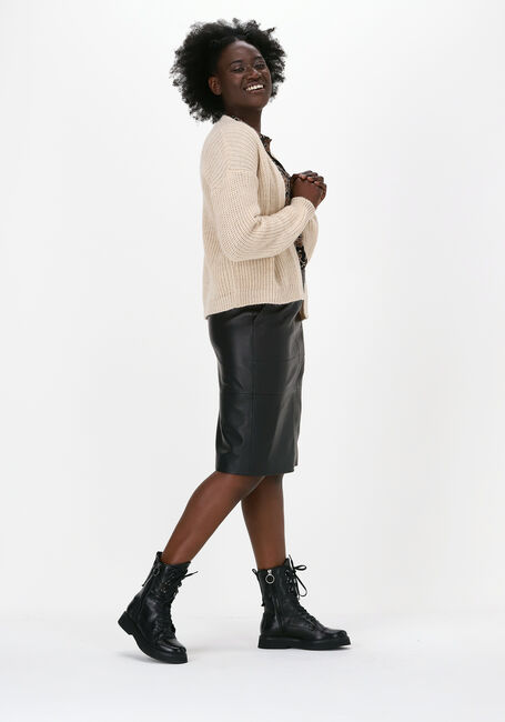 Zwarte BY-BAR Midirok BASIC LEATHER SKIRT - large