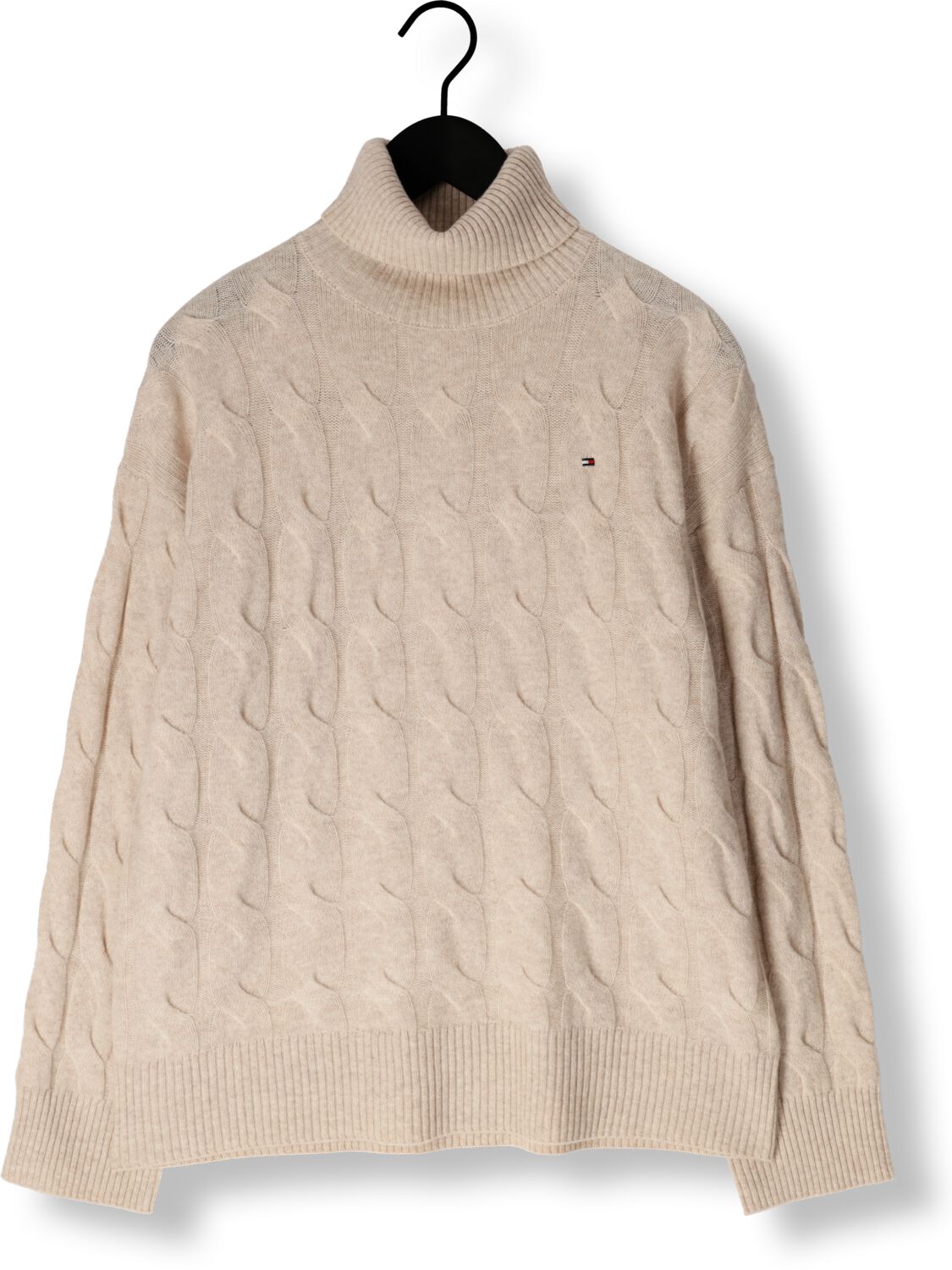 TOMMY HILFIGER Dames Truien & Vesten Soft Wool Cable Roll-nk Sweater Beige
