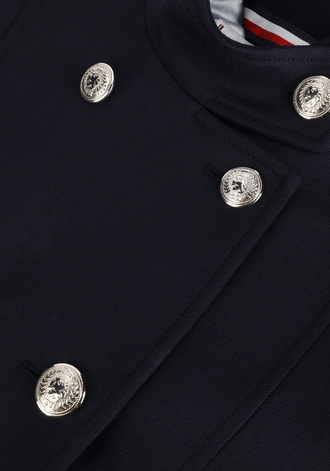 Donkerblauwe TOMMY HILFIGER Mantel WOOL BLEND FUNNEL DB COAT - large