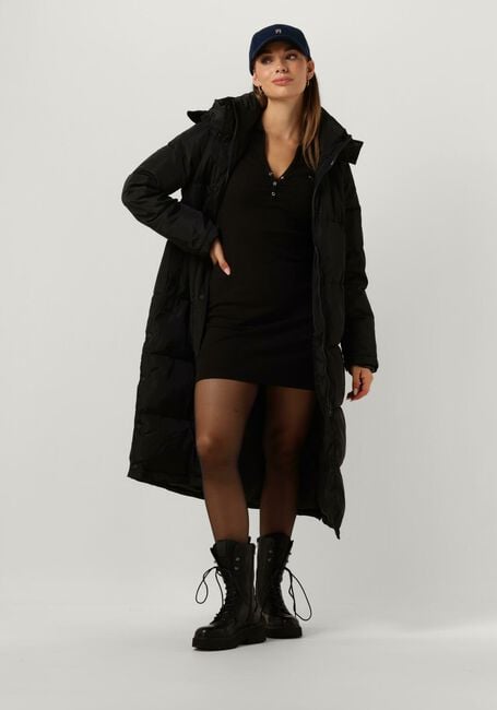 Zwarte TOMMY JEANS Mini jurk LS POLO DRESS - large