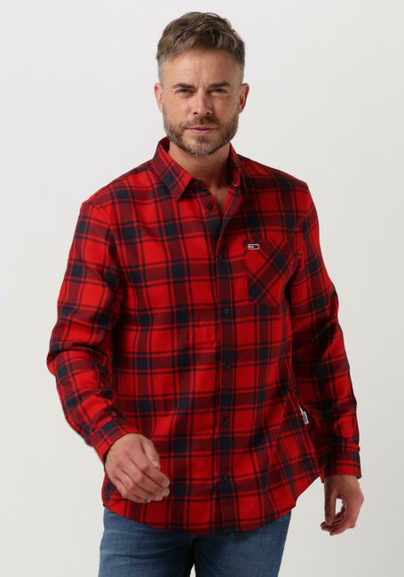 Rode TOMMY JEANS Casual overhemd TJM CHECK FLANNEL SHIRT - large