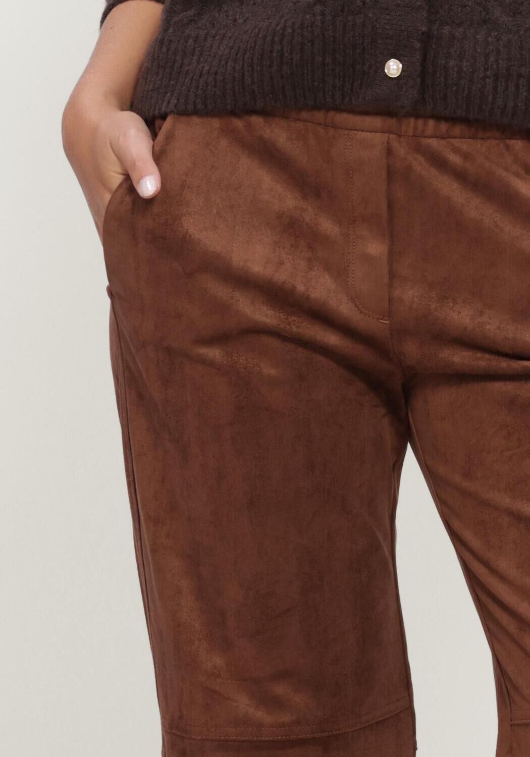 MAC Dames Broeken 0455 Velour Chiara Wide Leg Bruin-32