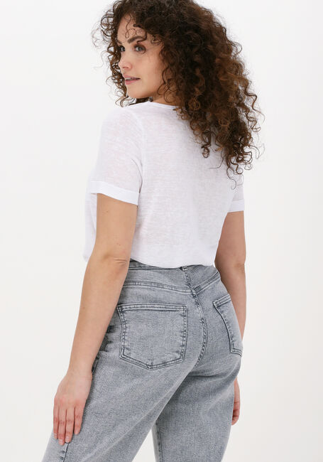 Witte OBJECT T-shirt OBJETESSI SLUB S/S V-NECK NOOS - large