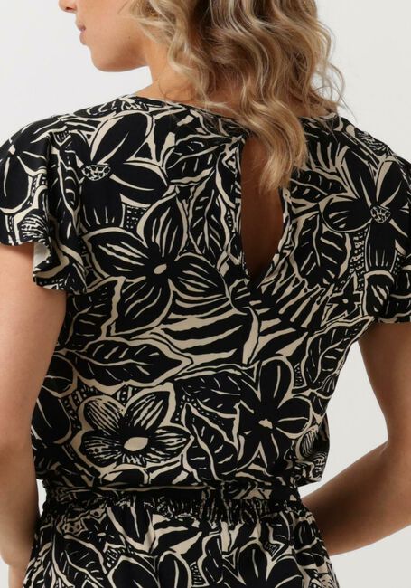 Zwarte JANSEN AMSTERDAM Jumpsuit VFB445 JERSEY PRINTED JUMPSUIT SQUARE NECKLINE - large