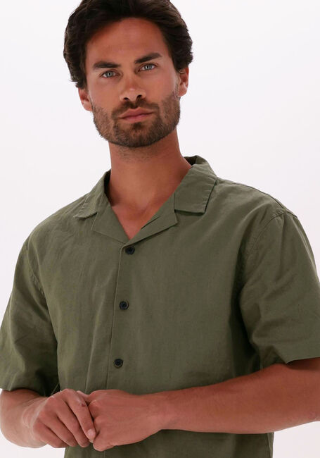 Groene ANERKJENDT Casual overhemd AKLEO LINEN SHIRT - large