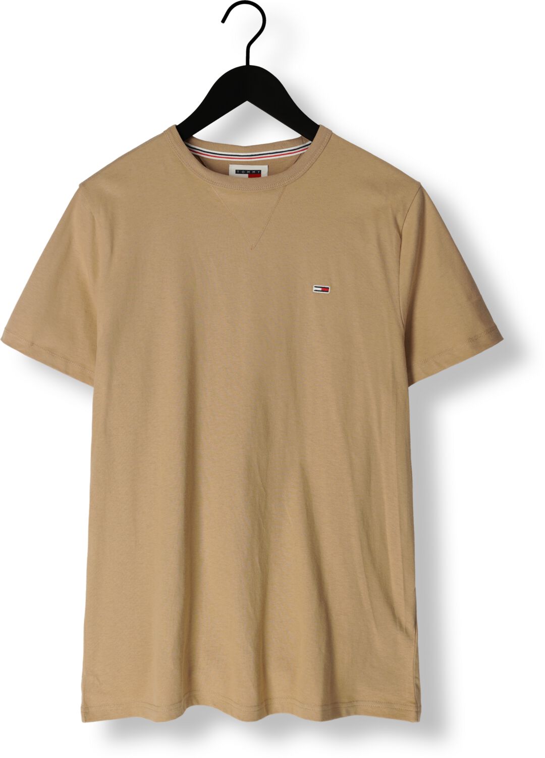 TOMMY JEANS Heren Polo's & T-shirts Tjm Slim Rib Detail Tee Beige