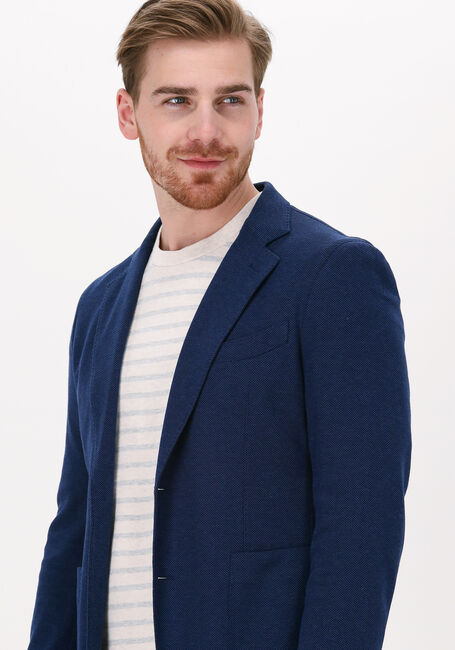 Blauwe PROFUOMO Colberts JACKET KNIT STRUCTURE MID BLUE - large