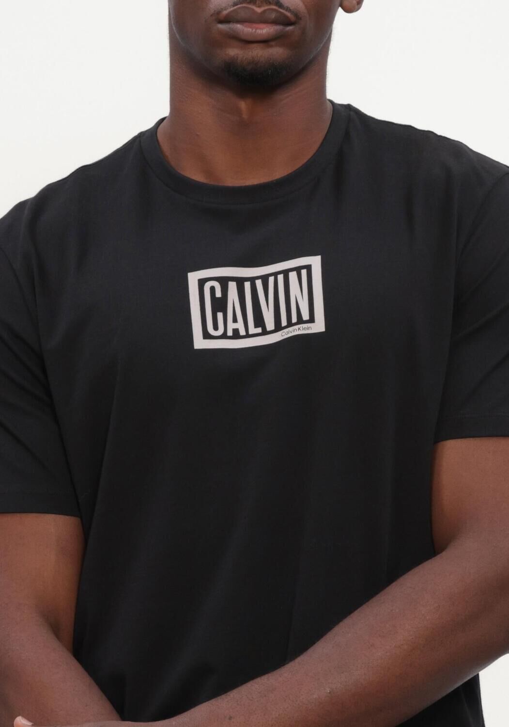 CALVIN KLEIN Heren Polo's & T-shirts Ss 30s Eu Boxed Calvin Graphic Tee Zwart