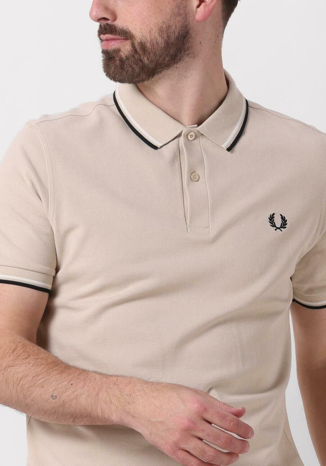 FRED PERRY Heren Polo's & T-shirts The Twin Tipped Shirt Ecru