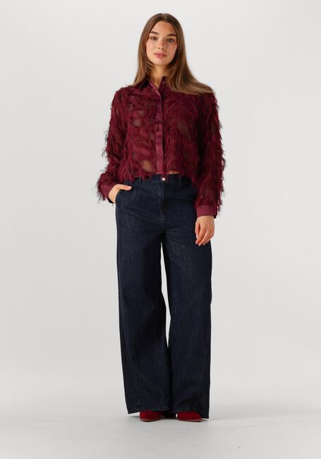 Bordeaux SELECTED WOMEN Blouses SLFMYLINE LS FLUFFY CROPPED SHIRT - large