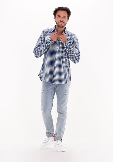 Blauwe SCOTCH & SODA Casual overhemd INDIGO YARN-DYED CHECKED SHIRT - large