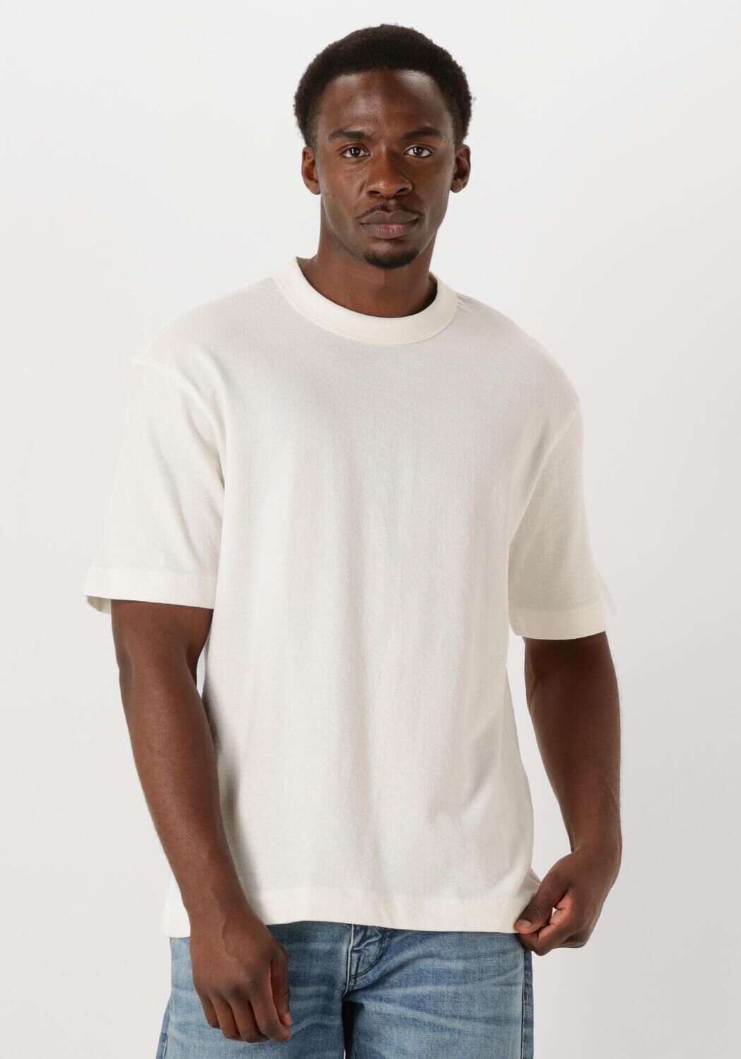 SELECTED HOMME Heren Polo's & T-shirts Slhrelaxcaleb Ss O-neck Tee Gebroken Wit