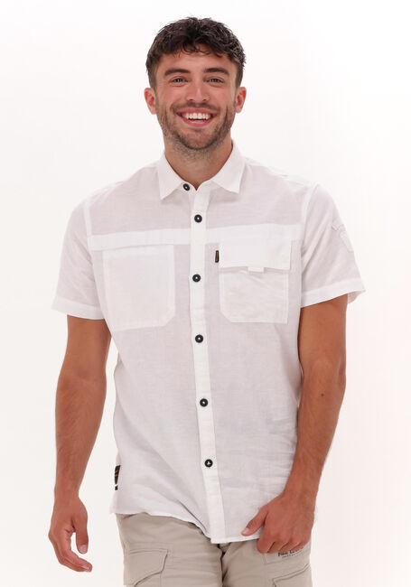 Witte PME LEGEND Casual overhemd SHORT SLEEVE SHIRT CTN/LINEN - large