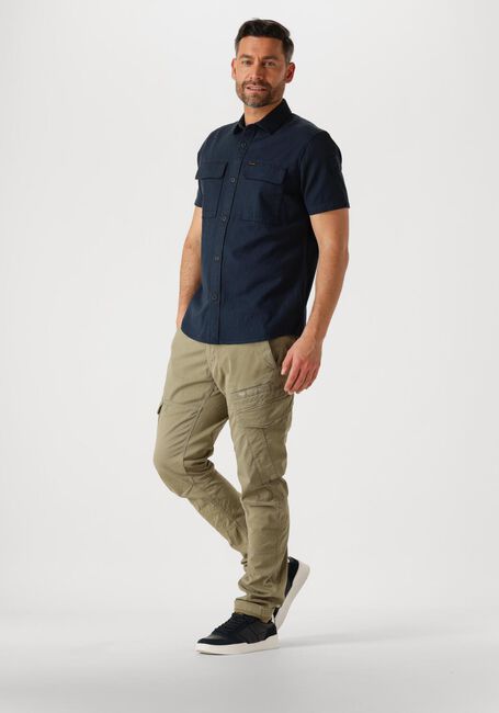 Blauwe PME LEGEND Casual overhemd SHORT SLEEVE SHIRT SLUB COTTON - large