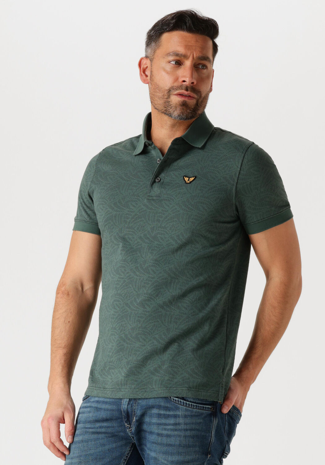 PME LEGEND Heren Polo's & T-shirts Short Sleeve Polo Jacquard Jersey Groen