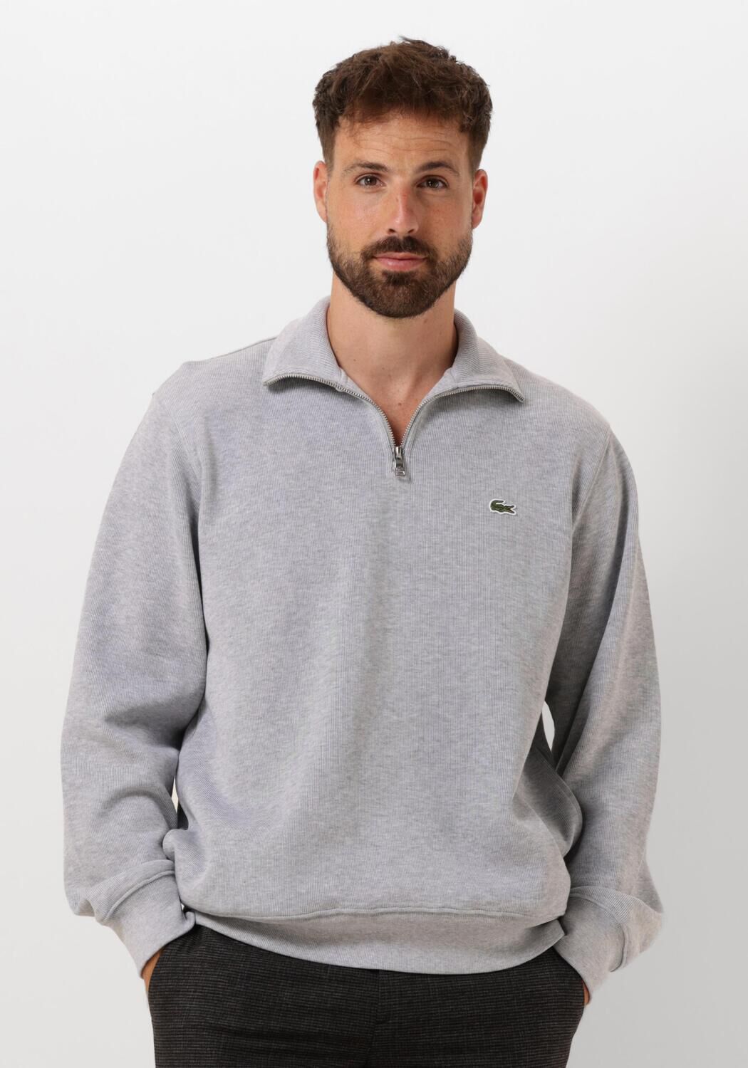 grijze lacoste trui 1hs1 men sweatshirt zip
