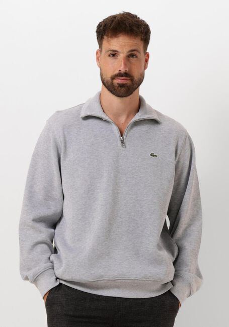 Grijze LACOSTE Trui REGULAR FIT HIGH NECK ZIPPED SWEATSHIRT - large