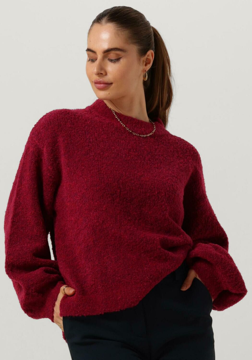 NOTRE-V Dames Truien & Vesten Nv-clarice Boucle Knit Blouse Fuchsia