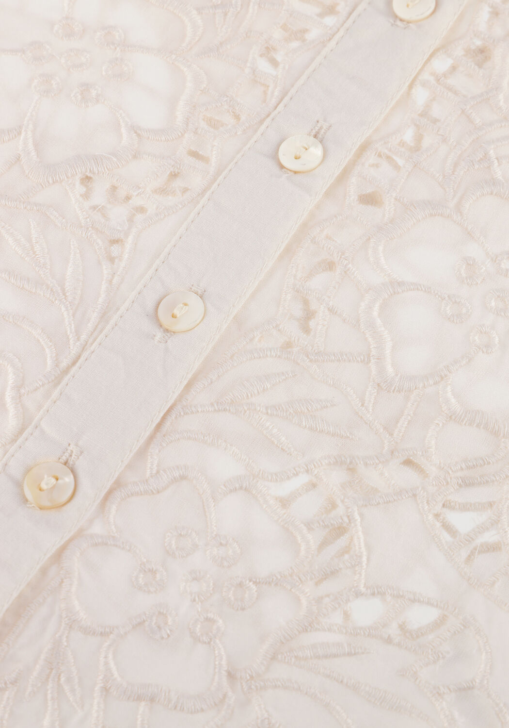 Gebroken wit SUMMUM Top TOP EMBROIDERED CAMBRIC - large