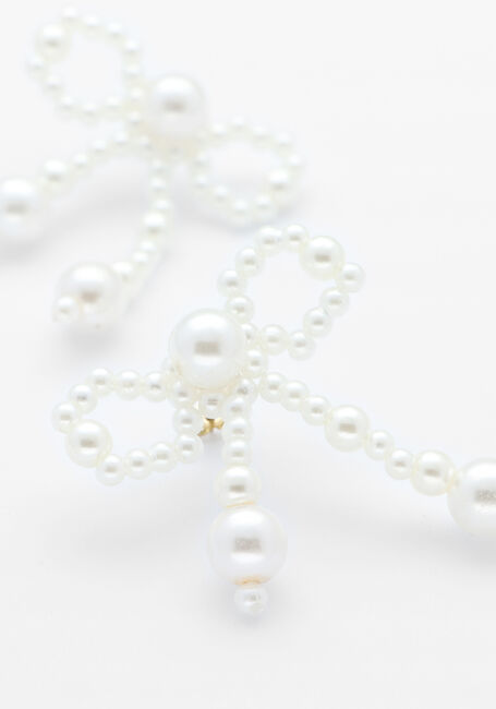 Witte NOTRE-V Oorbellen EARRINGS BOW PEARLS - large