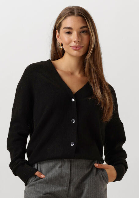 Zwarte SUMMUM Vest CARDIGAN WOOL ELASTANE BLEND KNIT - large