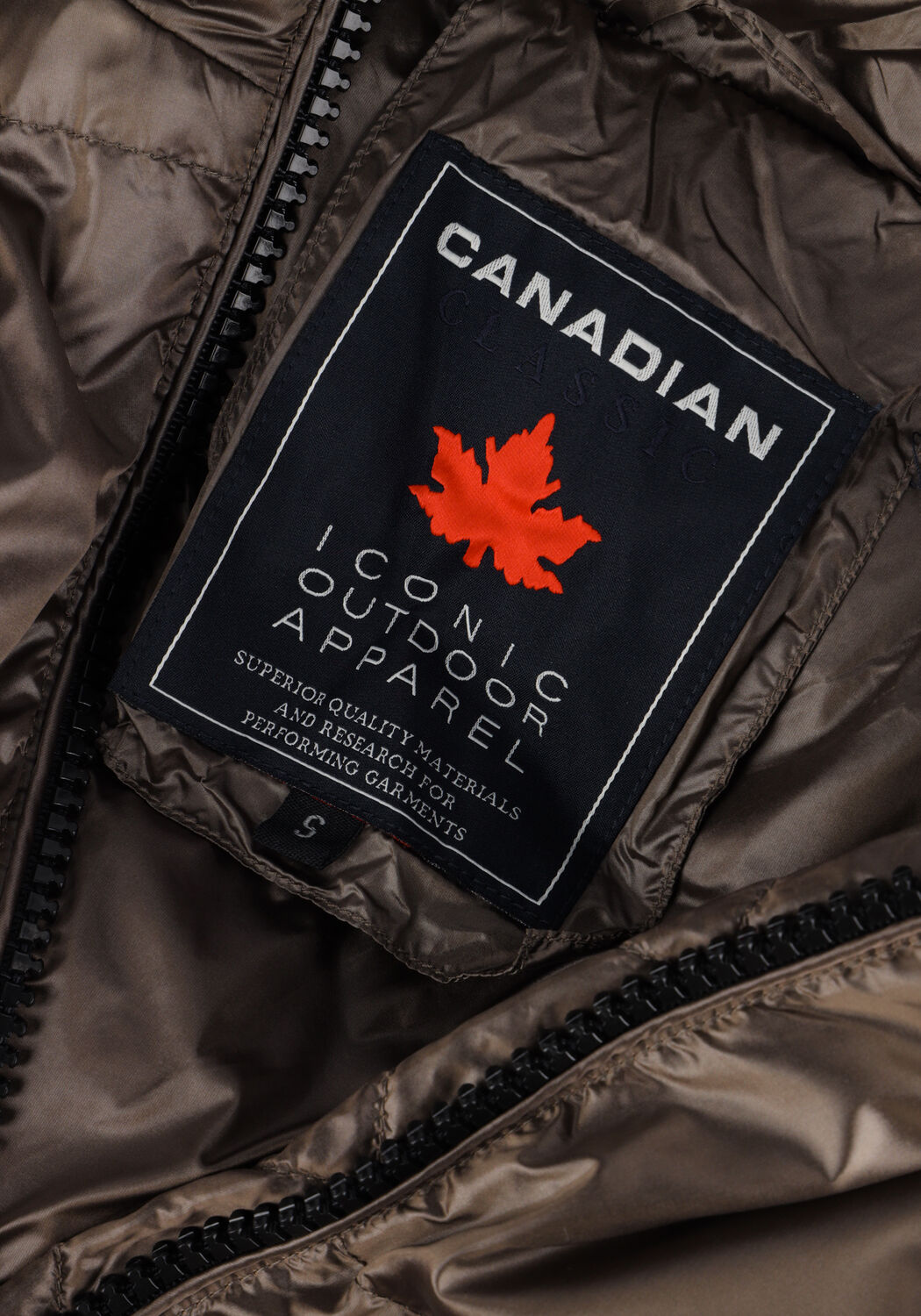 Taupe CANADIAN Gewatteerde jas RECLYLED SHINY - large