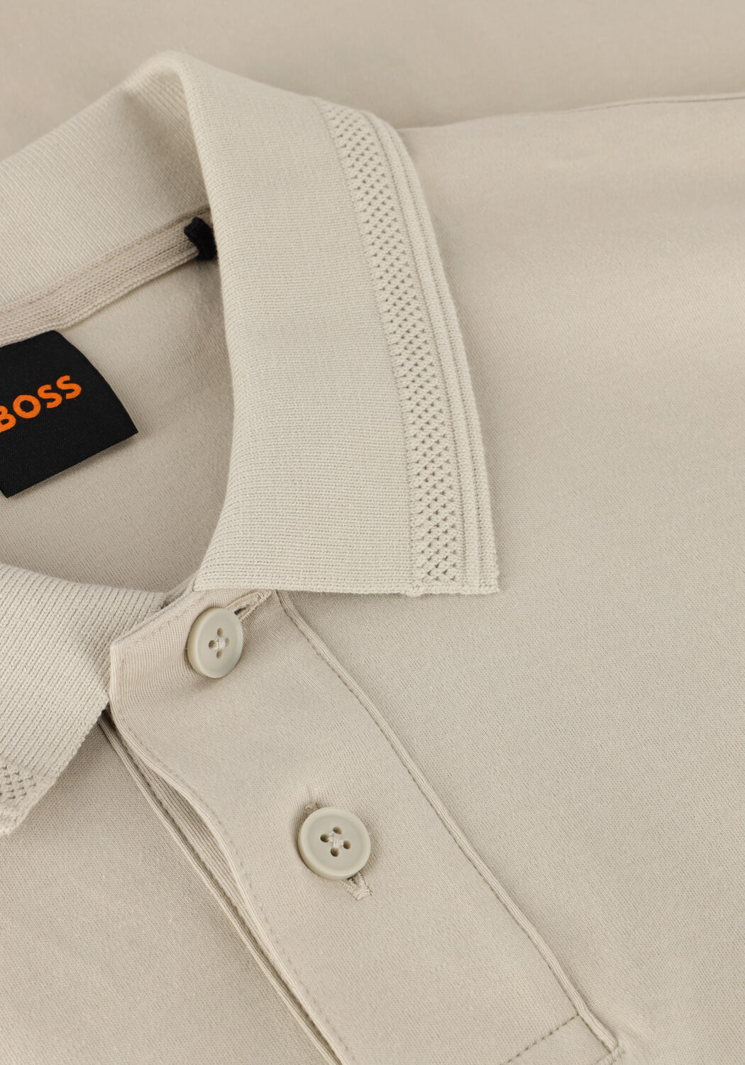 Beige BOSS ORANGE Polo PE_INTERLOCK - large