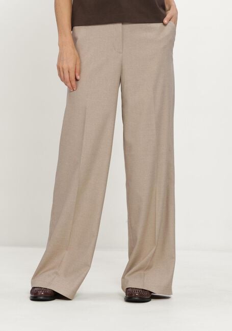 Beige SUMMUM Wijde broek TROUSERS WIDE LEG TWILL - large