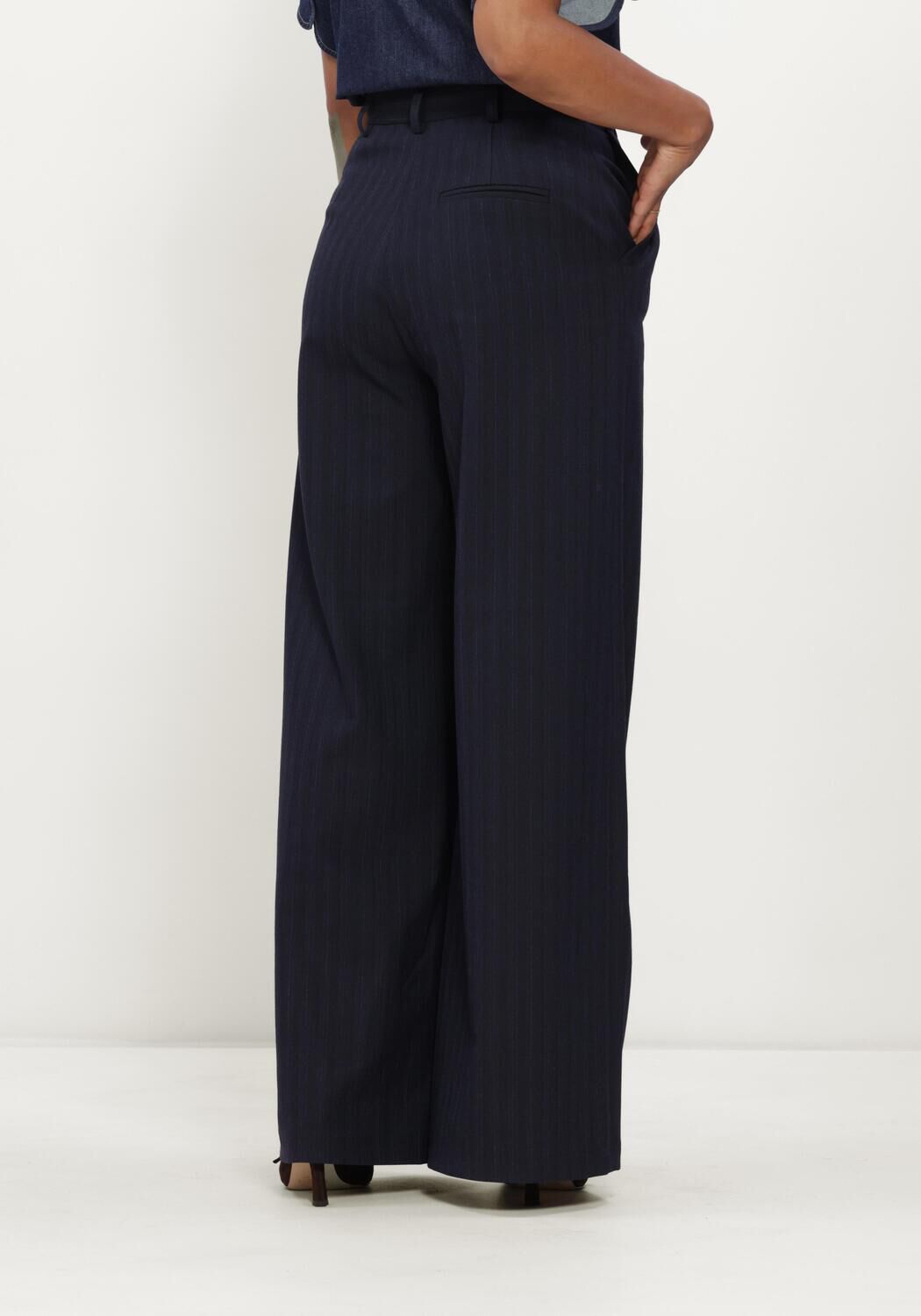 Donkerblauwe CAROLINE BISS Wijde broek 4569 - large