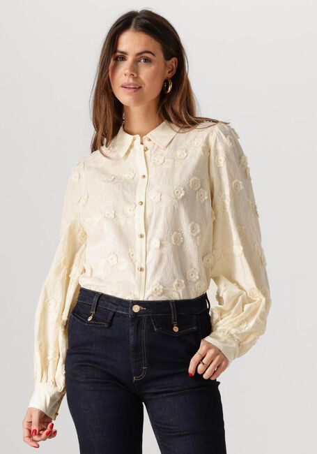 Gebroken wit SUMMUM Blouses LONGSLEEVE BLOUSE 3D FLOWER - large
