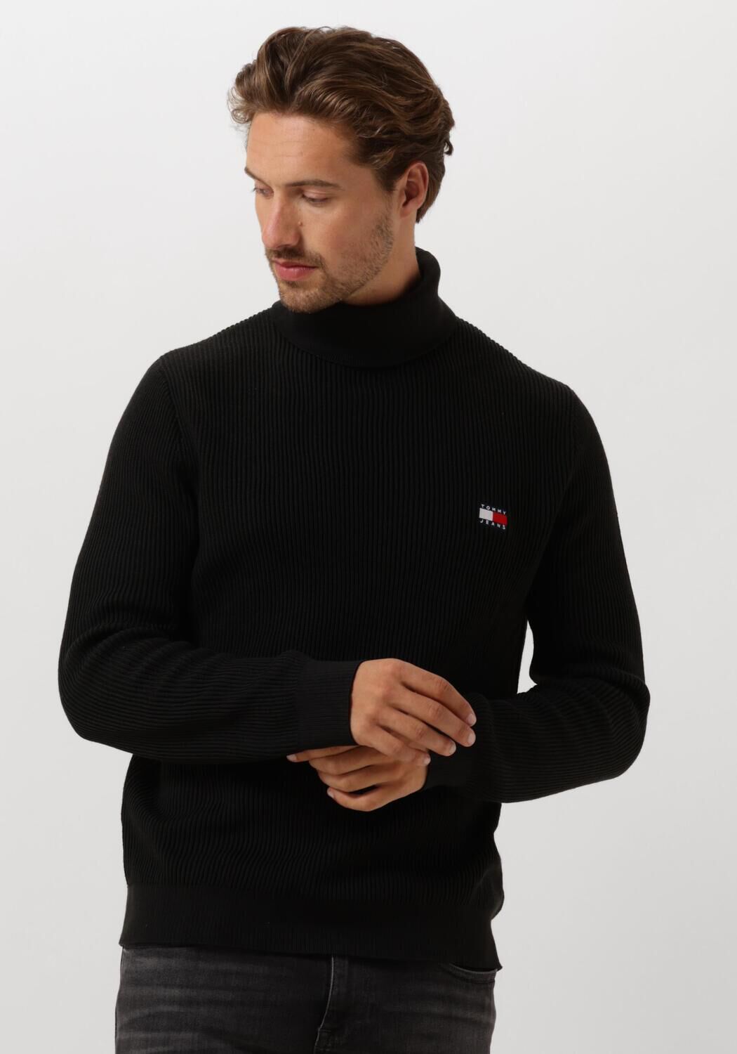 TOMMY JEANS Heren Truien & Vesten Tjm Slim Xs Badge Rollneck Zwart