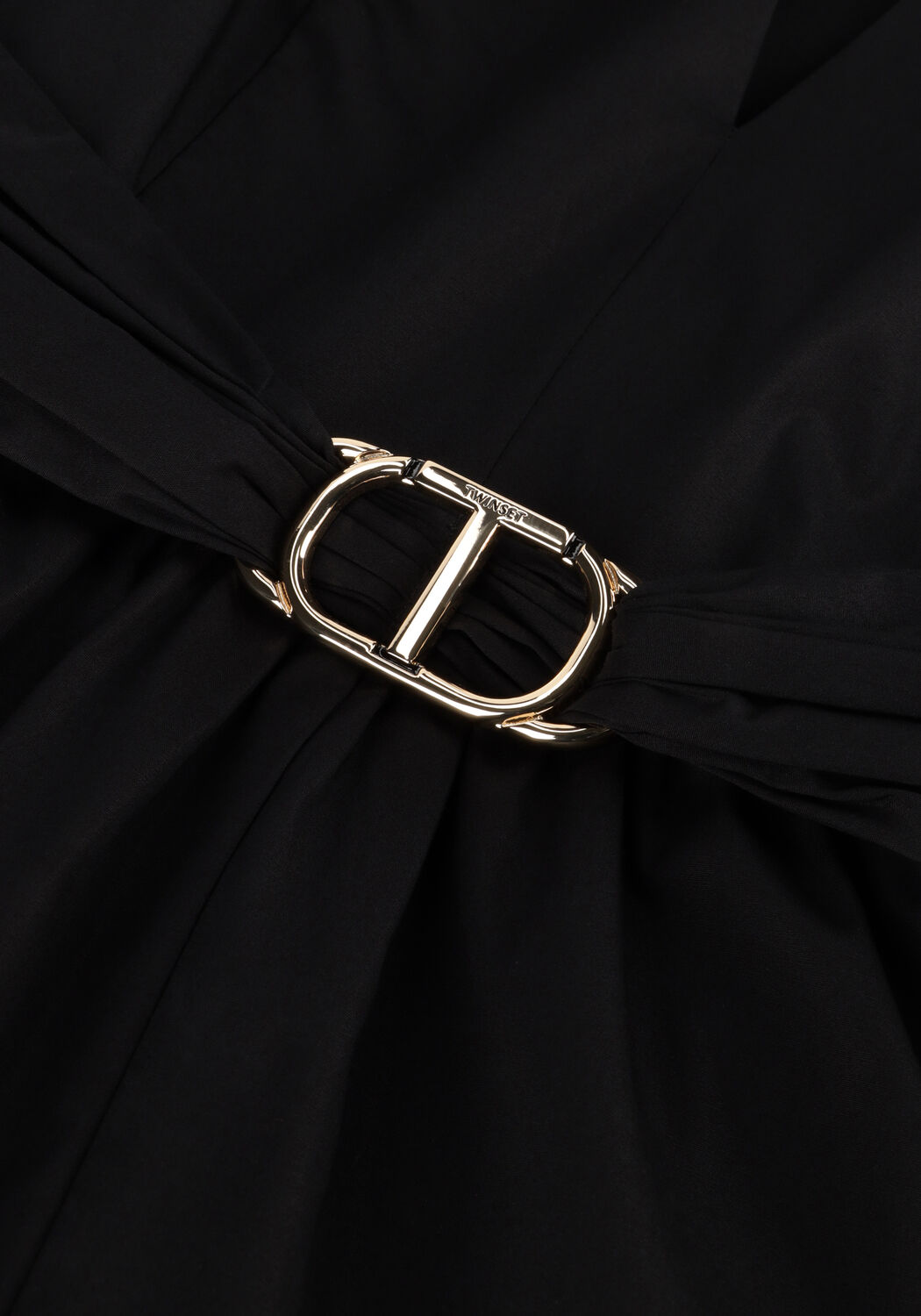 Zwarte TWINSET MILANO Midi jurk WOVEN DRESS - large