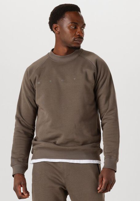 Taupe GENTI Trui BASIC LOGO SWEATER - large